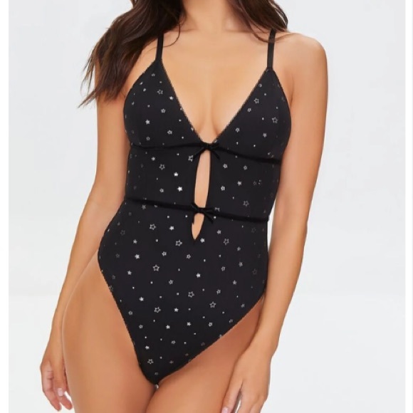 Forever 21 Tops - Forever 21 Black Star Bodysuit